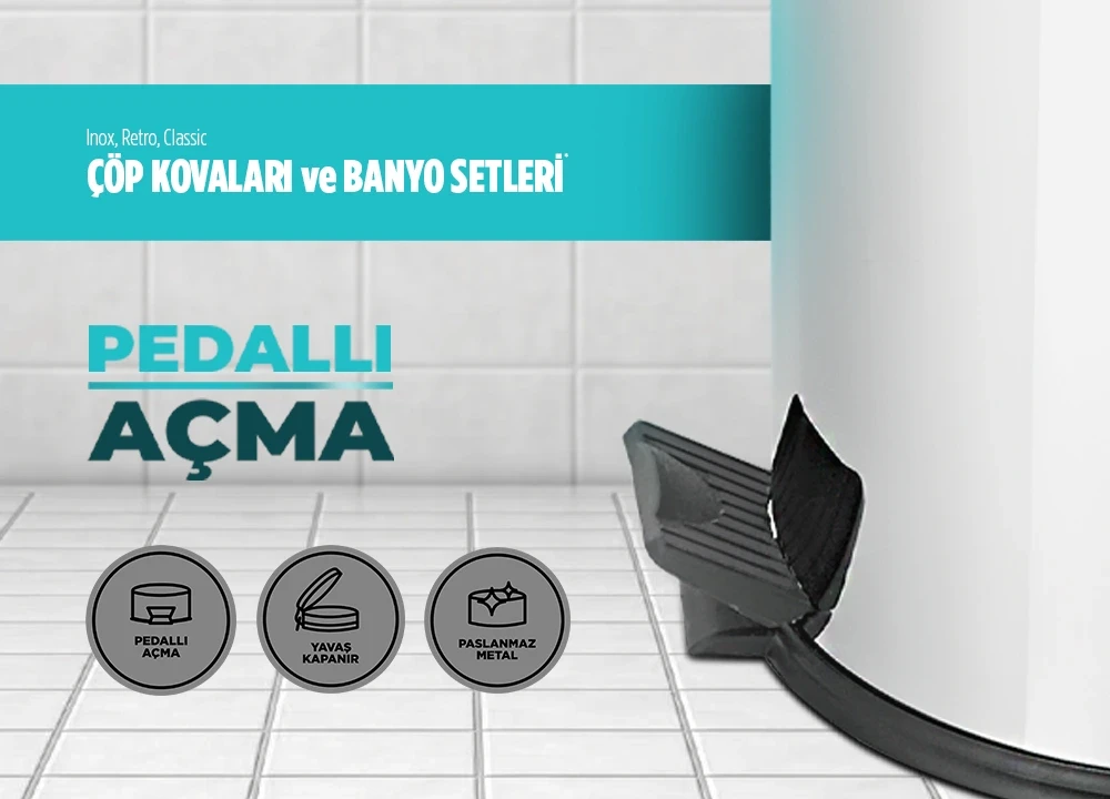 Pedallı Açma özellikli Çöp Kovaları