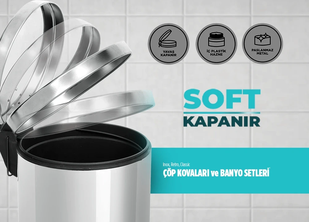 Soft Kapanır özellikli Çöp Kovaları