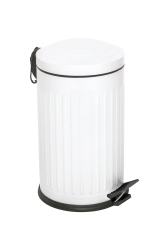 Eforeca Beyaz 16L Çizgili/Grooved Retro Çöp Kovası 