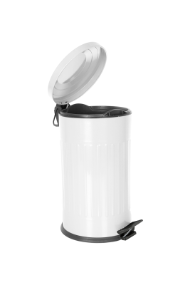 Eforeca Beyaz 16L Çizgili/Grooved Retro Çöp Kovası - 2