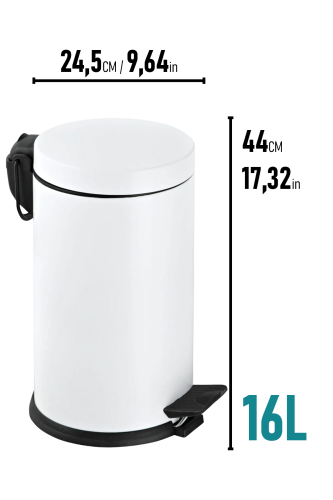 Eforeca Beyaz 16L Düz/Smooth Classic Çöp Kovası - 2