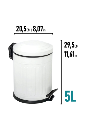 Eforeca Beyaz 5L Çizgili/Grooved Retro 2'li Banyo Seti - 2
