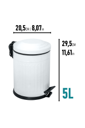 Eforeca Beyaz 5L Çizgili/Grooved Retro 4'lü Banyo Seti - 2