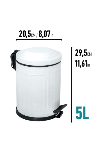Eforeca Beyaz 5L Çizgili/Grooved Retro 4'lü Banyo Seti - 2