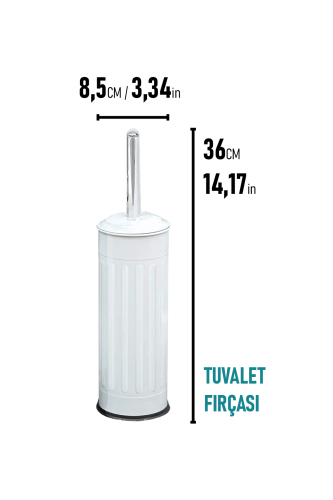 Eforeca Beyaz 5L Çizgili/Grooved Retro 4'lü Banyo Seti - 3