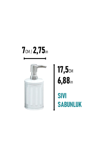 Eforeca Beyaz 5L Çizgili/Grooved Retro 4'lü Banyo Seti - 4