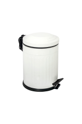 Eforeca Beyaz 5L Çizgili/Grooved Retro Çöp Kovası 