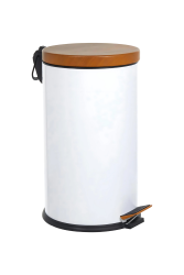 Eforeca Beyaz-Ahşap 16L Düz/Smooth Classic Wood Çöp Kovası - 1
