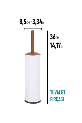 Eforeca Beyaz-Ahşap 5L Çizgili/Grooved Retro Wood 2'li Banyo Seti - 3
