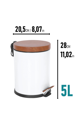 Eforeca Beyaz-Ahşap 5L Düz/Smooth Classic Wood 2'li Banyo Seti - 2