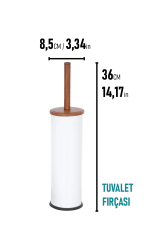 Eforeca Beyaz-Ahşap 5L Düz/Smooth Classic Wood 2'li Banyo Seti - 3