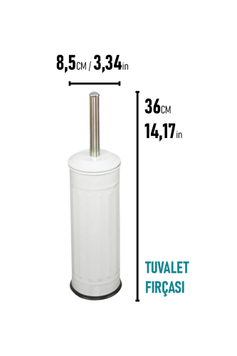 Eforeca Beyaz - Çizgili/Grooved Retro Tuvalet Fırçası - 2