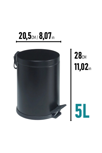 Eforeca Black 5L Düz/Smooth Classic 2-Piece Bathroom Set - 2