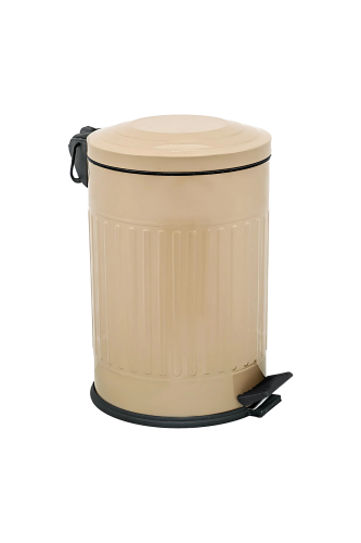 Eforeca Cappucino 12L Çizgili/Grooved Retro Çöp Kovası - 1