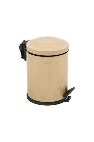 Eforeca Cappucino 5L Çizgili/Grooved Retro Çöp Kovası - 1
