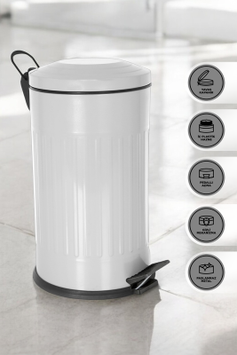 Eforeca Gri 16L Çizgili/Grooved Retro Çöp Kovası - 4