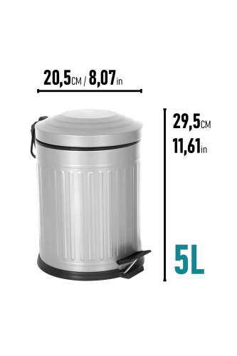 Eforeca Gri 5L Çizgili/Grooved Retro 2'li Banyo Seti - 2