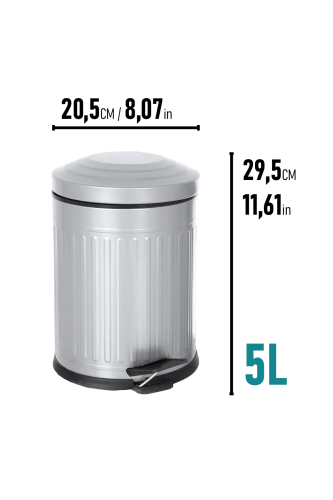 Eforeca Gri 5L Çizgili/Grooved Retro 4'lü Banyo Seti - 2