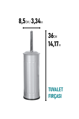 Eforeca Gri 5L Çizgili/Grooved Retro 4'lü Banyo Seti - 3