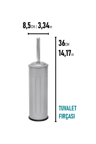 Eforeca Gri - Çizgili/Grooved Retro Tuvalet Fırçası - 2