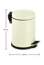 Eforeca Krem 12L Düz/Smooth Classic Çöp Kovası - 2