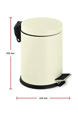 Eforeca Krem 12L Düz/Smooth Classic Çöp Kovası - 2