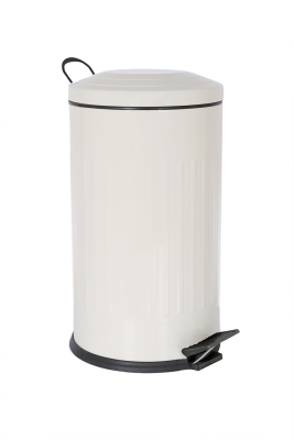 Eforeca Krem 16L Çizgili/Grooved Retro Çöp Kovası - 1