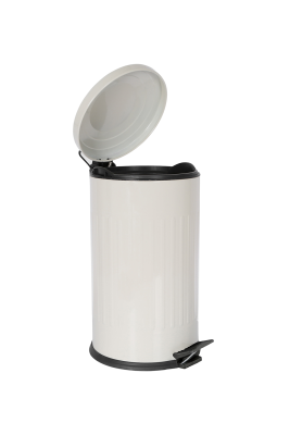 Eforeca Krem 16L Çizgili/Grooved Retro Çöp Kovası - 2