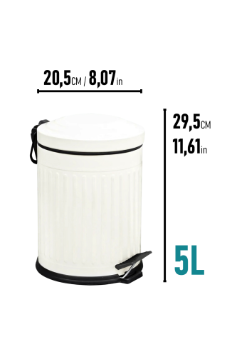 Eforeca Krem 5L Çizgili/Grooved Retro 2'li Banyo Seti - 2
