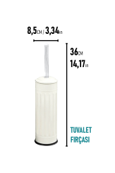 Eforeca Krem 5L Çizgili/Grooved Retro 2'li Banyo Seti - 3