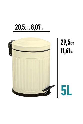 Eforeca Krem 5L Çizgili/Grooved Retro 4'lü Banyo Seti - 2