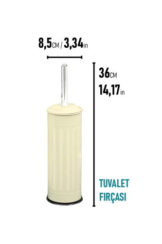 Eforeca Krem 5L Çizgili/Grooved Retro 4'lü Banyo Seti - 3