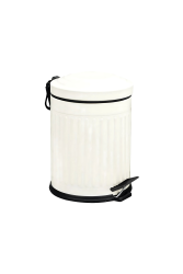 Eforeca Krem 5L Çizgili/Grooved Retro Çöp Kovası 