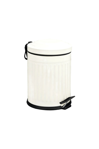 Eforeca Krem 5L Çizgili/Grooved Retro Çöp Kovası - 1