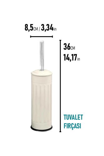 Eforeca Krem - Çizgili/Grooved Retro Tuvalet Fırçası - 2