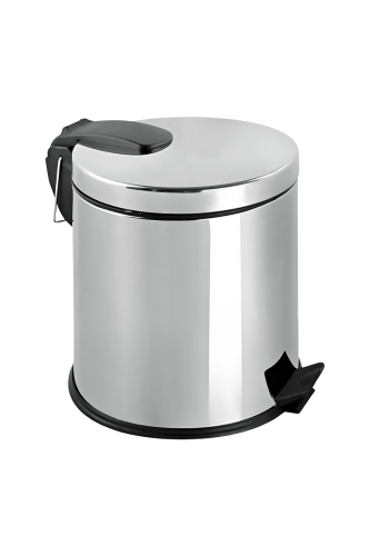 Eforeca Krom 20L Düz/Smooth Inox Çöp Kovası - 1
