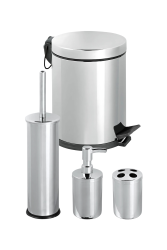 Eforeca Krom 5L Düz/Smooth Inox 4'lü Banyo Seti - 1