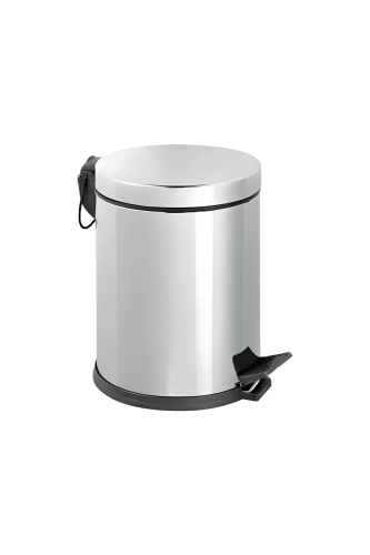 Eforeca Krom 5L Düz/Smooth Inox Çöp Kovası - 1