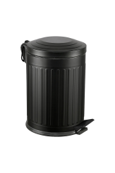 Eforeca Siyah 12L Çizgili/Grooved Retro Çöp Kovası 