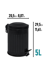 Eforeca Siyah 5L Çizgili/Grooved Retro 4'lü Banyo Seti - 2