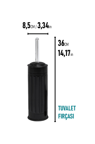 Eforeca Siyah 5L Çizgili/Grooved Retro 4'lü Banyo Seti - 3