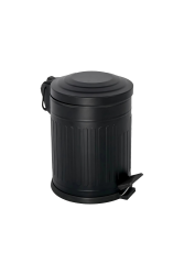 Eforeca Siyah 5L Çizgili/Grooved Retro Çöp Kovası - 1