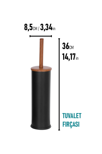 Eforeca Siyah-Ahşap 5L Düz/Smooth Classic Wood 2'li Banyo Seti - 3